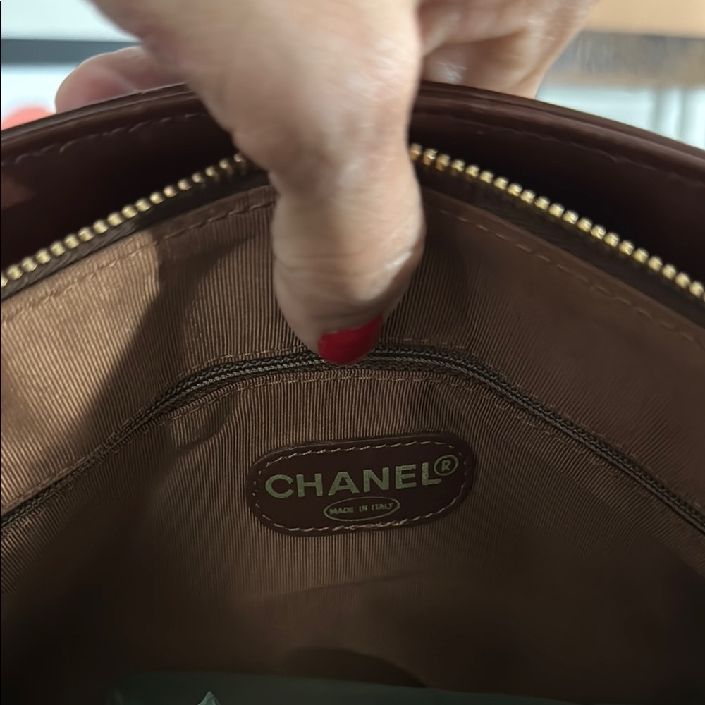 Chanel Brown and Tan Tote Bag with Resin Chain Straps - Picture 7 of 10